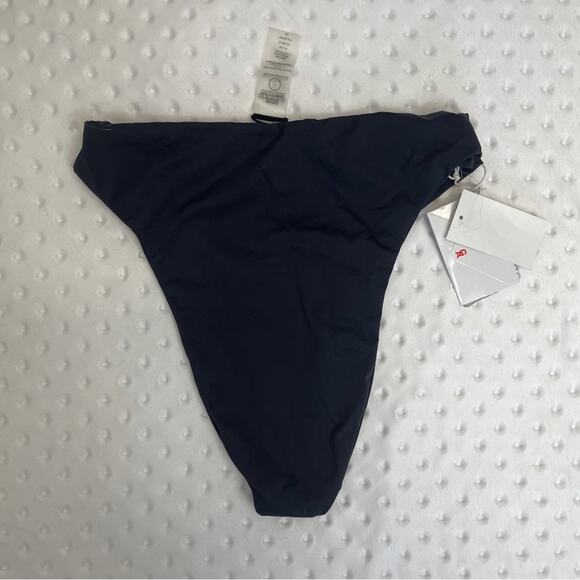 Good American Matte Bikini Bottom Good Waist Cheeky Swim Black - Picture 7 of 11